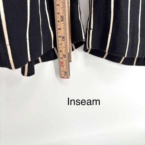 Reformation Weston Striped‎ Jumpsuit Sz 0 Wide Leg Black Beige Mesh Tag Tailored - Picture 7 of 16